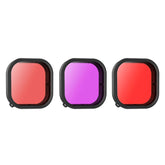 Filtro de lente de color para buceo con carcasa cuadrada PULUZ para GoPro HERO13 Black /12 Black /11 Black /10 Black /9 Black, solo para carcasa de buceo PU527, para GoPro Hero11 Black / HERO10 Black / HERO9 Black